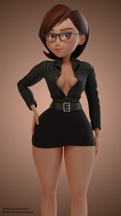 rule 34 big ass glasses helen parr mavixtious office lady the incredibles thick thighs wide