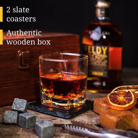 square whiskey glass set and stones set scotch bourbon etsy