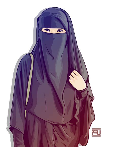 Hijab Vector Niqab Ahmadfu22 Gambar Wanita Kartun
