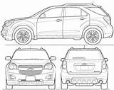 Equinox Blueprints Chevrolet Suv Blueprint 2010 Car 3d Modeling Getoutlines sketch template