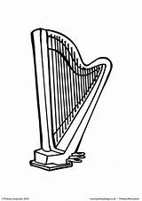 Colouring Harp Pages Coloring Printable Primaryleap sketch template