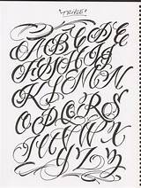 Lettering Fonts Script Graffiti Alphabet Letters Style Tattoo Chicano Styles Doodle Hand sketch template