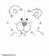 Dot Numbers Bear Teddy Coloring Worksheets Preschool Dots Connect Bears Printable Printables Crafts Kids Tracing Pages Alphabet Kindergarten Pdf Theme sketch template