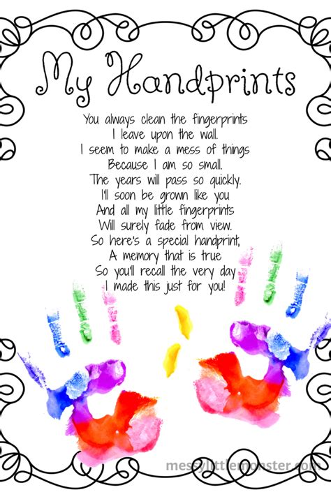 handprint poem printable