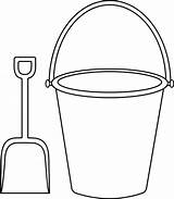 Bucket Shovel Pail Buckets Tocolor Clipground Getcolorings sketch template
