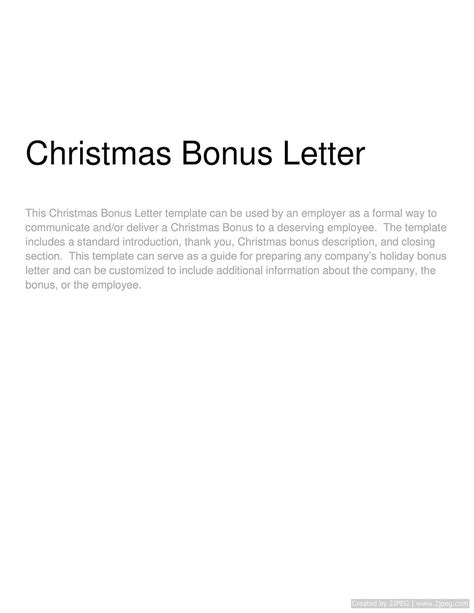 christmas bonus letter