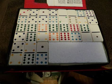 double twelve standard dominoes set   marbleized ebay