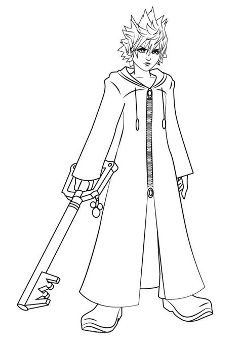 roxas  kingdom hearts coloring page  printable coloring pages
