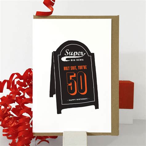 Funny Humorous 50th Birthday Card By Purpose And Worth Etc