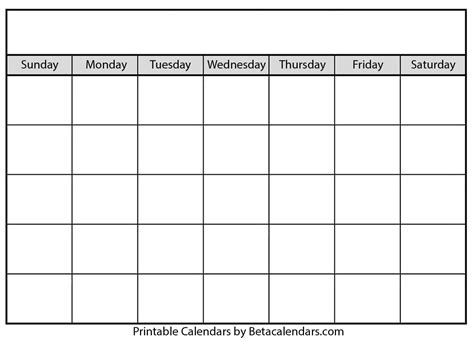 printable calendar blank calendar templates