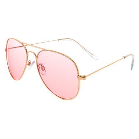 Pink Tinted Aviator Sunglasses Claire S Us