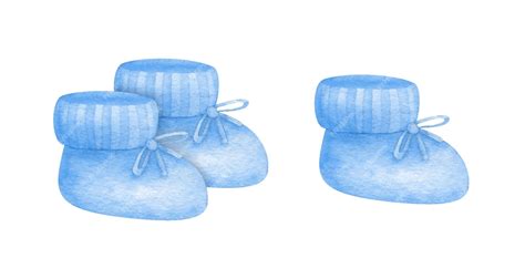 premium vector baby booties  blue cute infant clipart knitted
