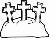 Crosses Hill Three Clipart Clipground Easter sketch template