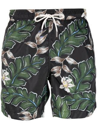 moncler leaf print swim shorts farfetch