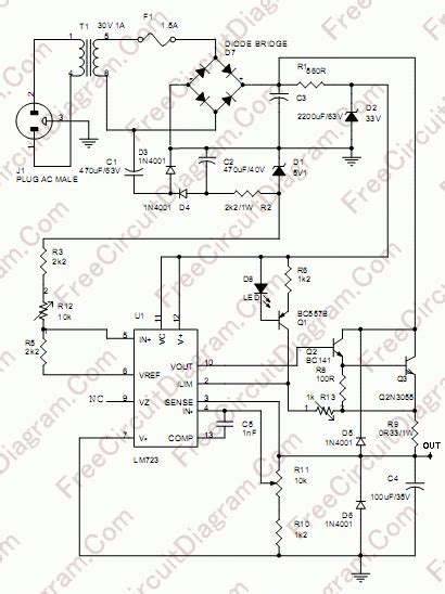adjustable   power supply electronic circuit diagram