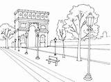 Arco Triunfo Triomphe Champs Monumentos Elysees élysées Colorier Punto Gratuit sketch template