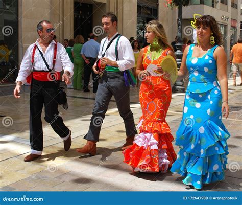 Spanish People At The Malaga Fair Spain Editorial Image Image Of