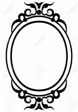 Mirror Frame Clipart Drawing Vintage Drawings Antique Designs Craft Vector Oval Snow Clip Elements Silhouette Frames Printable Crafts Mirrors Clipground sketch template