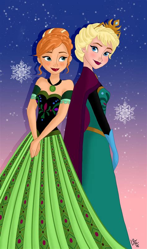Anna And Elsa Frozen Fan Art 39746982 Fanpop