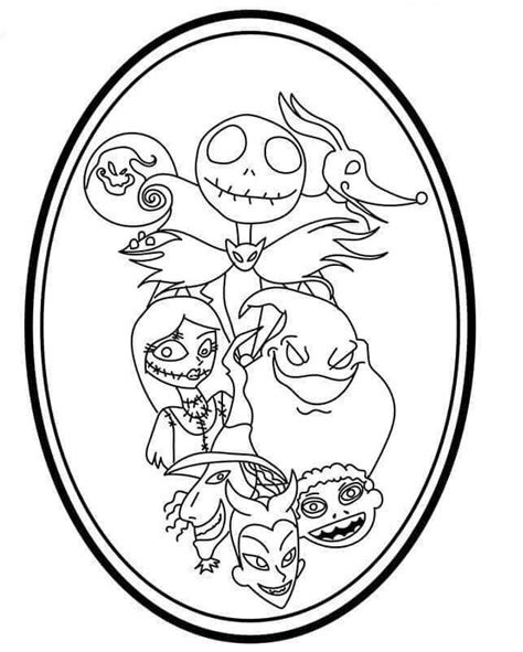nightmare  christmas coloring pictures  print nightmare
