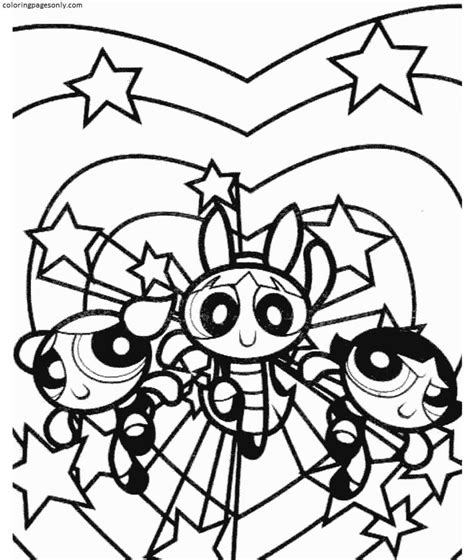 powerpuff girls coloring page  printable coloring pages