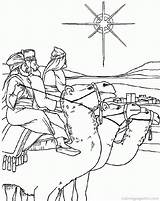 Coloring Pages Bible Story Christmas Library Clipart Wise Three Men sketch template