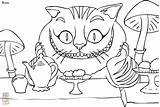 Cheshire Kot Alicja Krainie Czarów Pokoloruj Mamydzieci sketch template