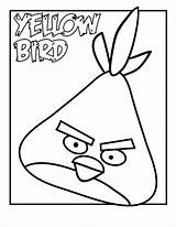 Angry Coloring Pages Birds Bird Yellow Printable sketch template