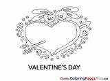 Colouring Bunnies Valentine Children Coloring Pages Valentines Sheets Sheet Title sketch template