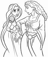Tangled Coloring Pages Printable Rapunzel Princess Onlycoloringpages Via Witch sketch template