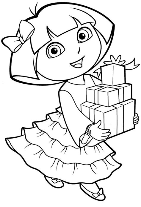 dora  explorer coloring pages  print  learning printable