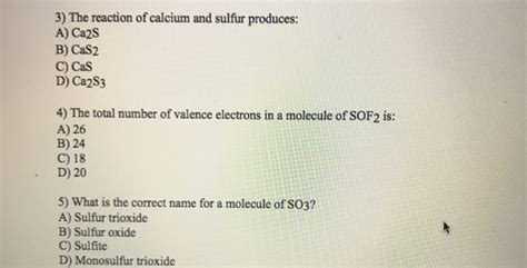 solved   reaction  calcium  sulfur produces  cheggcom
