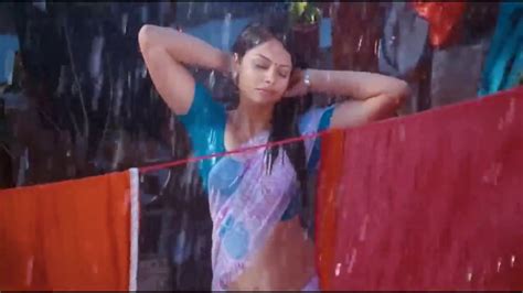 hottest south indian actress wet hips saree in rain youtube