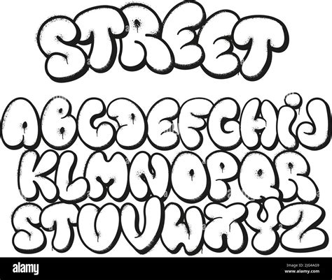 bubble graffiti schrift aufgeblaehte buchstaben street art alphabet