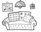 Living Room Coloring Coloringcrew sketch template