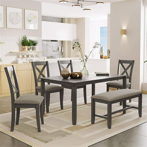 piece dining table set wood dining room table   chairs