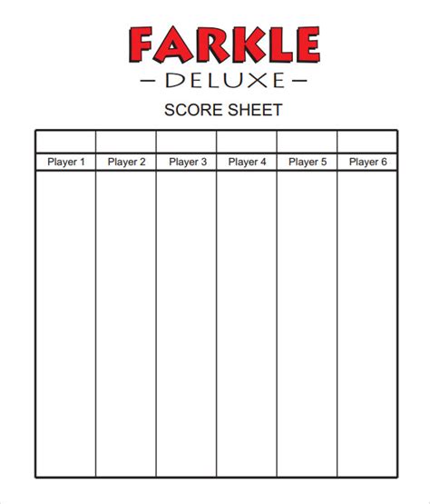farkle score sheet samples  google docs google sheets