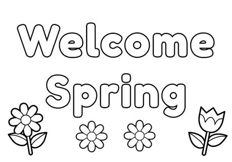spring coloring pages printable images   finder