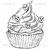 Skull Cupcakes Cupcake Stamps Visit Coloring Pages sketch template