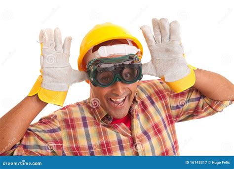 happy construction worker stock image image  foreman