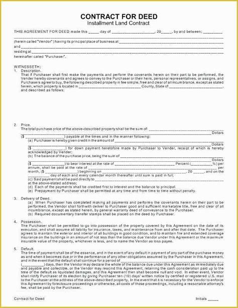 printable contract  deed form