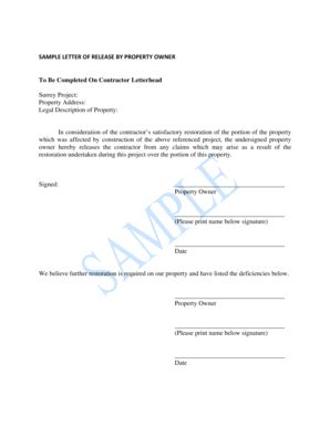 printable release letter sample forms  templates fillable