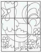 Puzzel Kleurplaat Knippen Rooster sketch template
