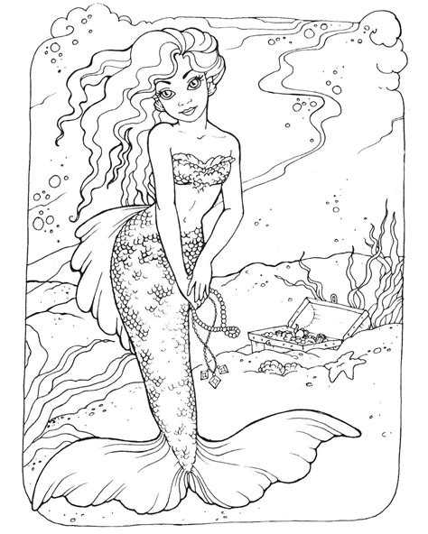 mermaid coloring pages  adults  coloring pages  kids