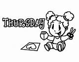 Coloring Thursday Week Days Pages Colorear Color Coloringcrew Print Getcolorings Coloringhome Related Popular sketch template