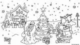 Coloriage Paysage Neige Sapin Bonhomme Imprimer Craciun Reine Iarna Dessin Natale Colorat Planse Desene Desenat Xmas Repas sketch template