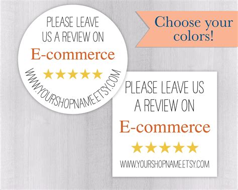 leave   review stickers small business handmade etsy