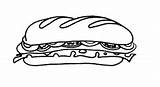 Subway Sandwich Sandwiches Hoagie sketch template