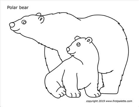 polar bear  printable templates coloring pages firstpalettecom