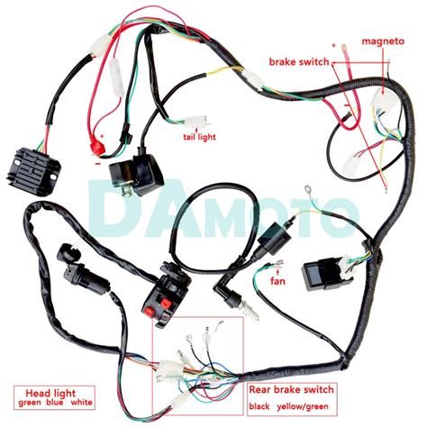 quad wiring harness  cc chinese electric start loncin zongshen ducar lifan  shipping